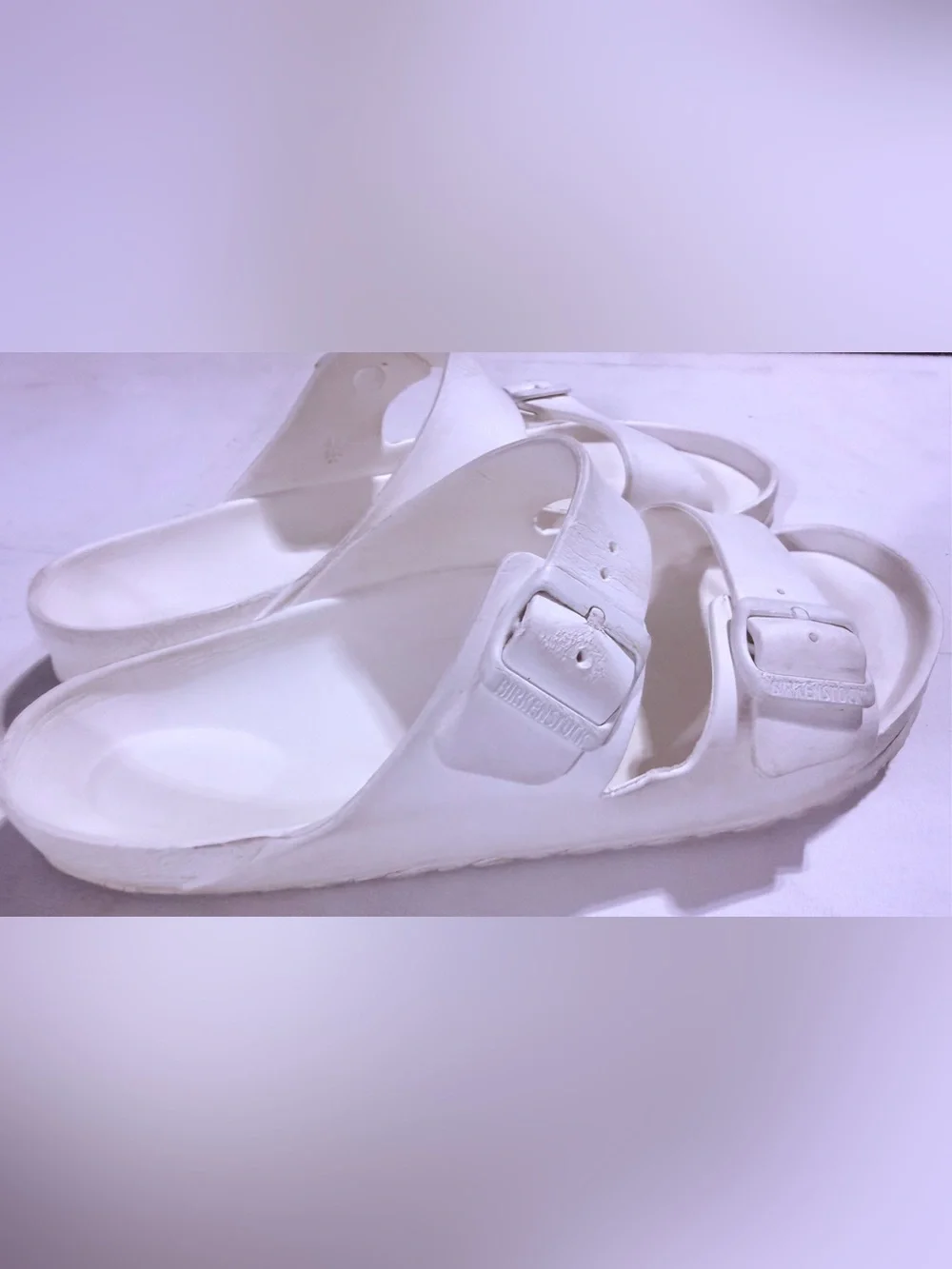Birkenstock Arizona White Double-Strap Men’s Slide Sandals Size-46